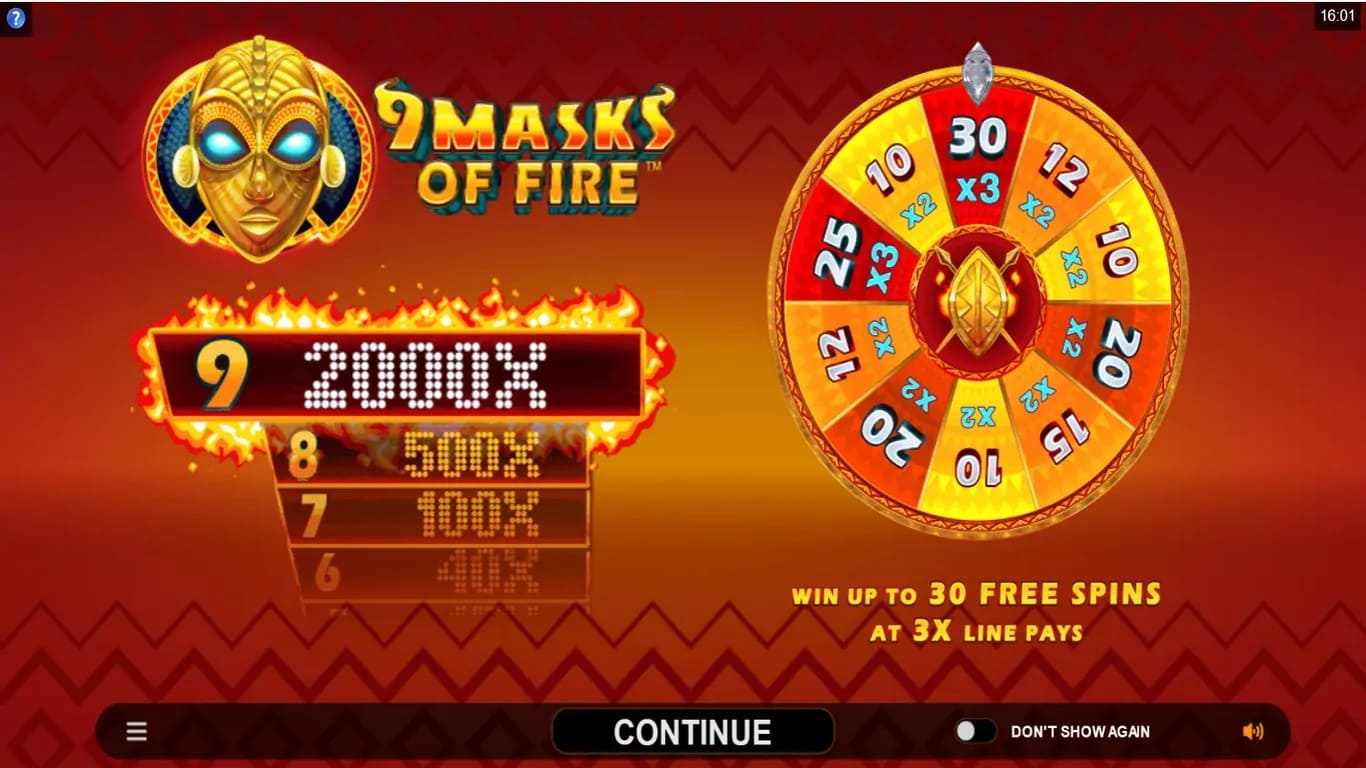 9 masks of fire game